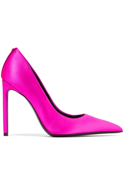 Tom Ford Pointed-toe Satin 105mm Pump In Magenta