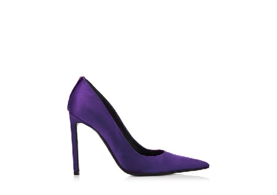 Tom Ford Pointed-toe Satin 105mm Pump In Purple