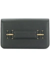 Tom Ford Tara Grain Calf Clutch Bag In Black