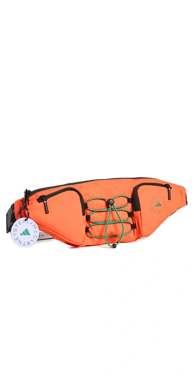 Adidas By Stella Mccartney Zip-compartment Cord-detail Belt Bag In Orange