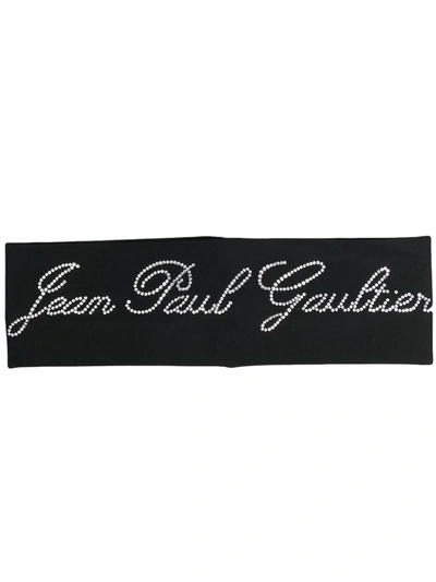 Jean Paul Gaultier Hair Band With Strass Woman Black In Polyamide