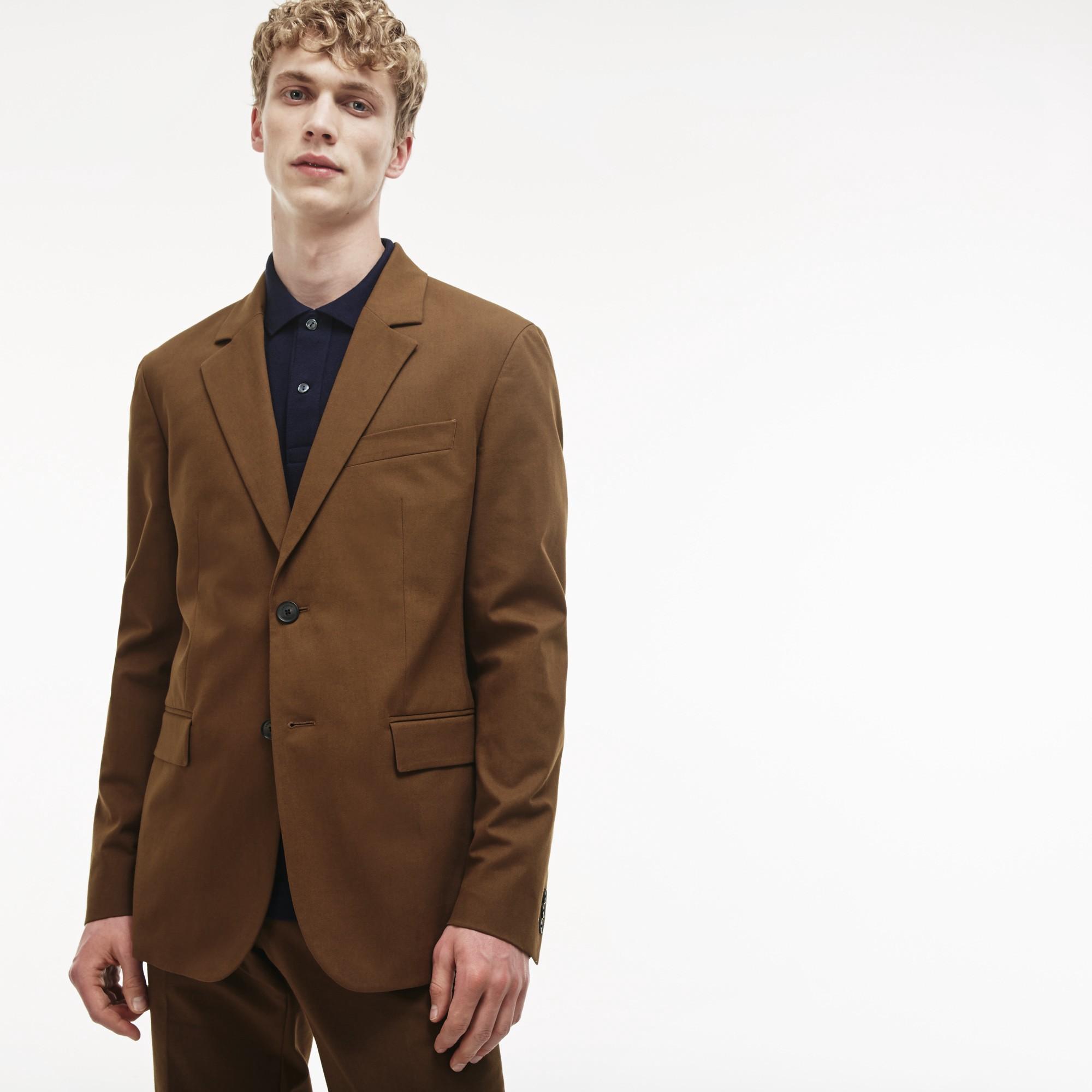 Lacoste Men's Regular Fit Cotton Gabardine Jacket In Brown | ModeSens
