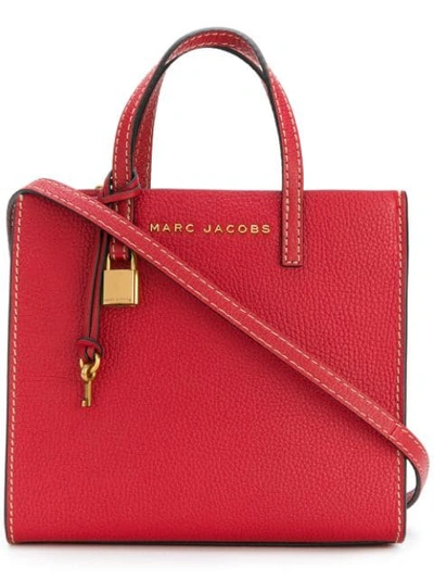 Marc Jacobs The Grind Mini Colorblock Leather Tote - Red