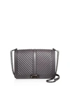 Rebecca Minkoff Love Chevron Quilted Jumbo Leather Crossbody In New Gray/gunmetal