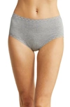 Natori Bliss Cotton Full Briefs In Heather Grey