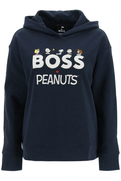 Hugo Boss Boss Peanuts Hoodie In Blue