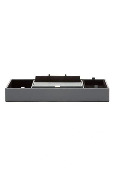 Wolf Howard Valet Jewelry Tray With Tie Roll - Grey