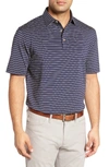 Peter Millar Halifax Striped Stretch Jersey Polo Shirt In Yankee Blue