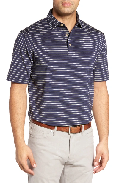 Peter Millar Halifax Striped Stretch Jersey Polo Shirt In Yankee Blue