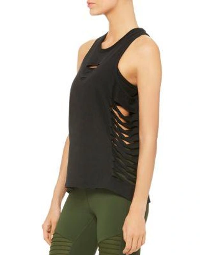 Alo Yoga Cut It Out Long Tank In Black