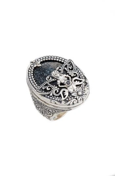 Konstantino Santorini Hematite Ring In Silver/ Hematite