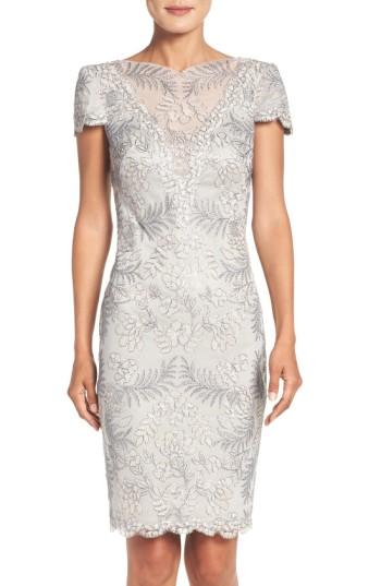 tadashi shoji lace sheath dress