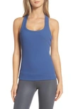 Alo Yoga Support Ribbed Racerback Tank In Cobalt