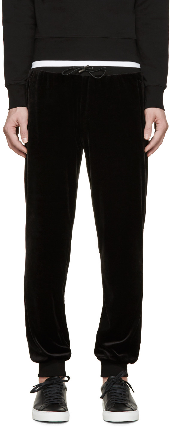Versace Black Velour Sweatpants | ModeSens