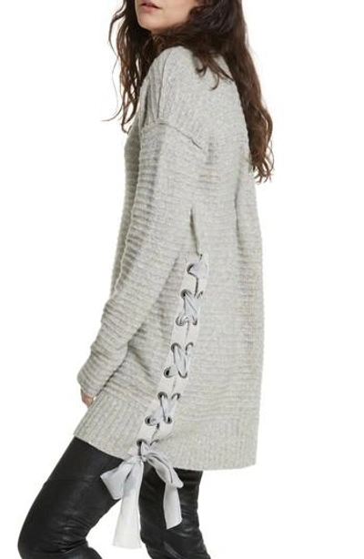Free People Heart It Laces Sweater In Grey