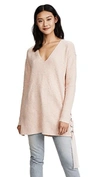 Free People Heart It Laces Sweater In Rose