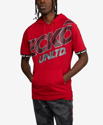Ecko Unltd Men's Big And Tall Short Sleeve Bam Bam Hoodie In Red