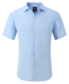 Tom Baine Men's Slim Fit Short Sleeve Performance Button Down Dress Shirt In Sky