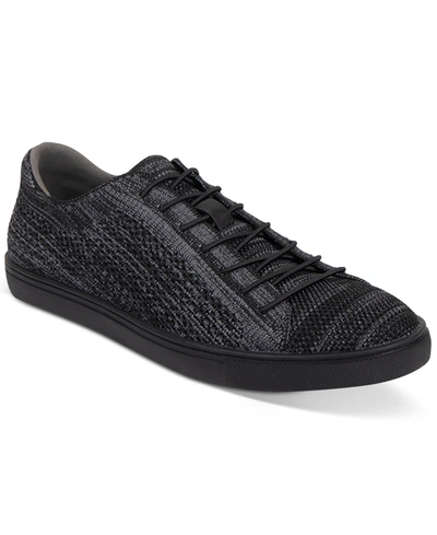 Unlisted Kenneth Cole  Men's Stand Textured-knit Lace-up Sneakers Men's Shoes In Black