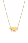 Kendra Scott Gold-tone Sienna Half Sun Pendant Necklace In Gold Citrus Kyocera Opal
