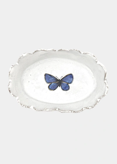 Astier De Vilatte X John Derian Dark Blue Butterfly Dish In Multi