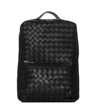 Bottega Veneta Small Classic Intrecciato Backpack In Black