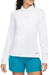 Nike Women's Dri-fit Victory Long-sleeve Golf Polo In White