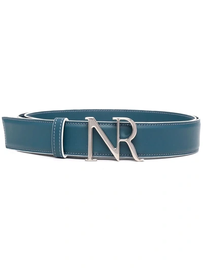 Nina Ricci Logo-buckle Leather Belt In Blue