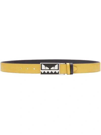 Fendi Reversible Bag Bugs Belt In Yellow