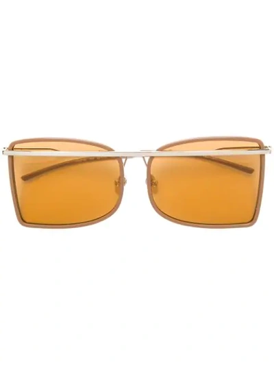 Calvin Klein Deco Brow-bar Sunglasses In Neutrals