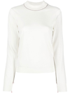 Maison Margiela Wool Sweater With Inside-out Seams In White