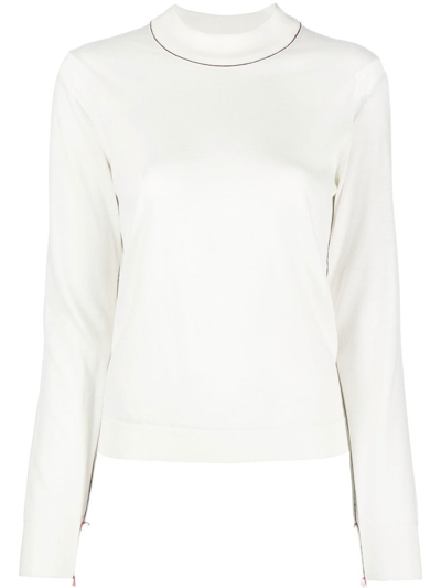 Maison Margiela Mockneck Long Sleeved Sweater In White