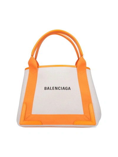 Balenciaga 'cabas Navy' Tote Bag In Crema | ModeSens