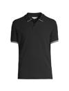 Club Monaco Stretch-cotton Piqué Polo Shirt In Black