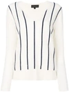 Cashmere In Love Sanem Striped Jumper In White