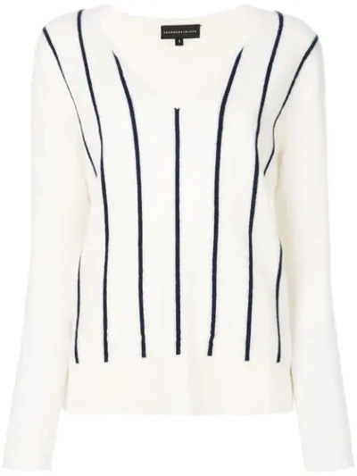 Cashmere In Love Sanem Striped Jumper In White
