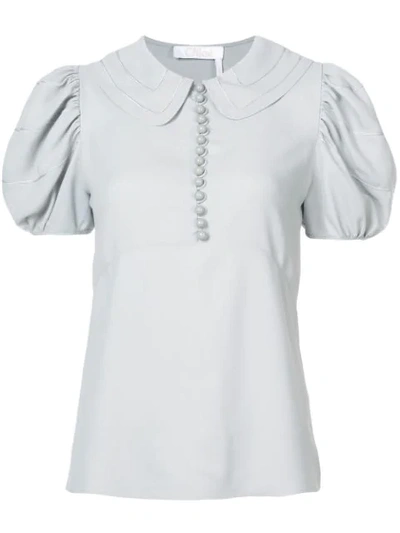 Chloé Puff Sleeved Blouse In Grey