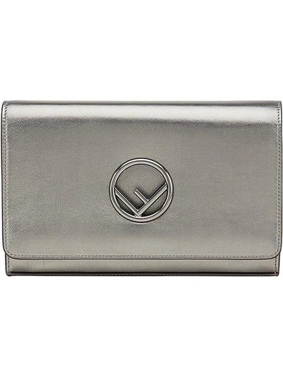 Fendi Chain Strap Wallet Bag In Grey