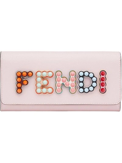 Fendi Logo Flap Purse - Pink