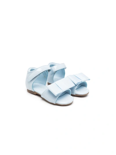 Age Of Innocence Babies' Bow-detail Patent-leather Sandals In Blue