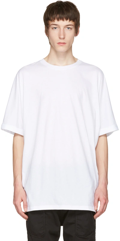 Helmut Lang White Oversized Uni Sleeve T-shirt In Optic White