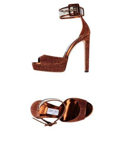 Jimmy Choo Sandals In Rust