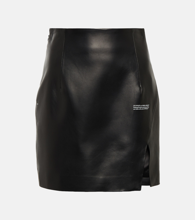 Off-white Leather Mini Skirt In Black