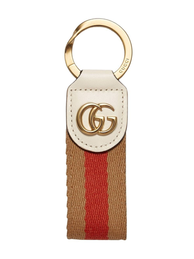 Gucci Ophidia Web-stripe Keychain In Orange