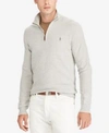 Polo Ralph Lauren Half-zip Cotton Sweater In Grey Cream Heather