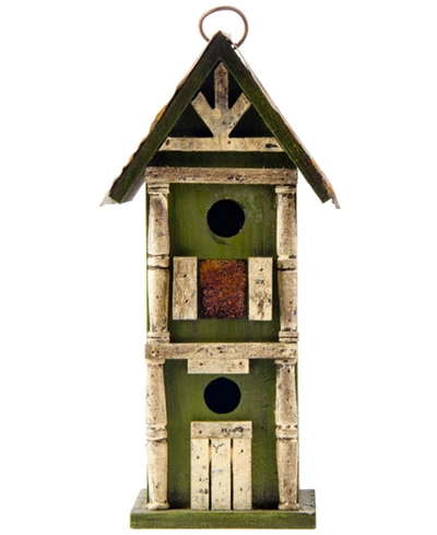 Glitzhome Hanging Two-tiered Distressed Solid Wood Birdhouse