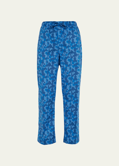 Derek Rose Men's Ledbury 55 Cotton Trousers In Blue