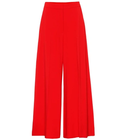 Stella Mccartney Crêpe Wide-leg Trousers In Red