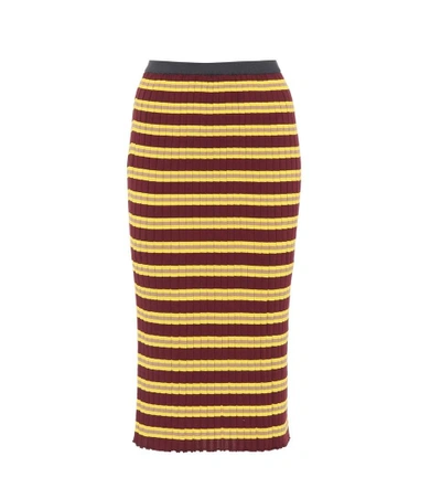 Marni Striped Cotton-blend Skirt In Multicoloured
