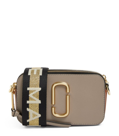 Marc Jacobs The Snapshot Leather Cross-body Bag In Cement Multi